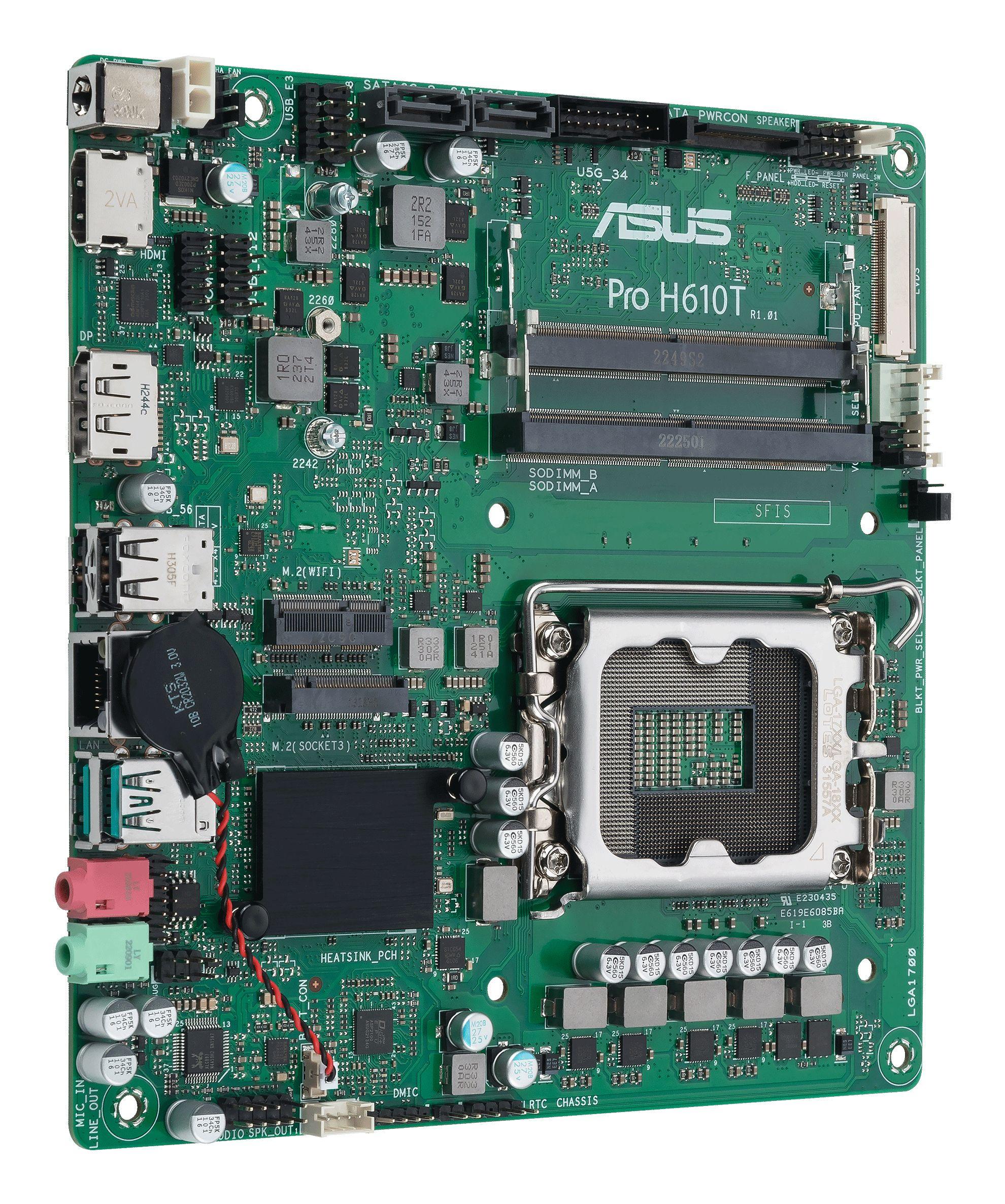 Motherboard ASUS PRO H610T-CSM (LGA 1700 - Thin Mini ITX - Duplo canal), miniatura 3