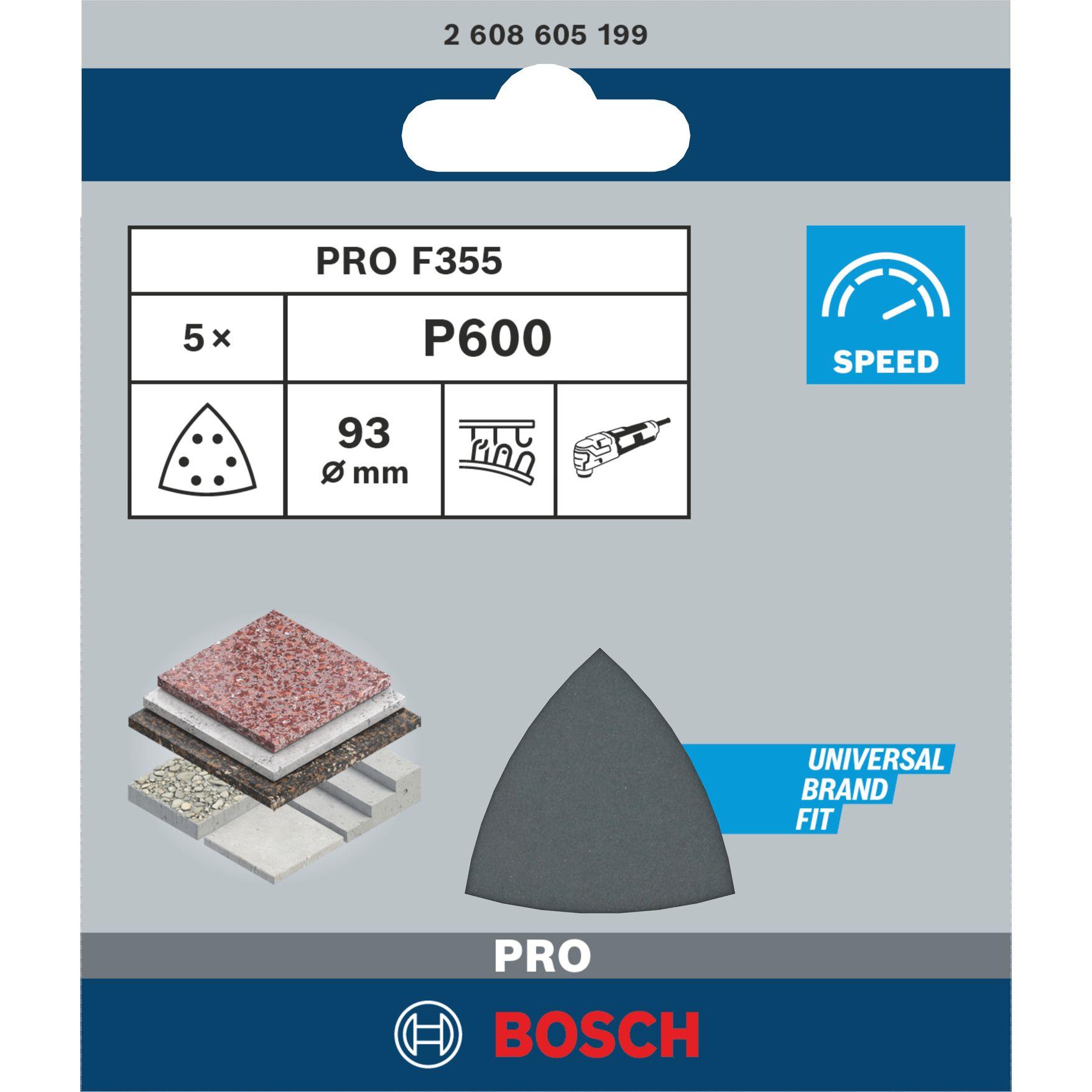 Folhas de Lixa Delta BOSCH 2608605199 (93 mm), miniatura 2