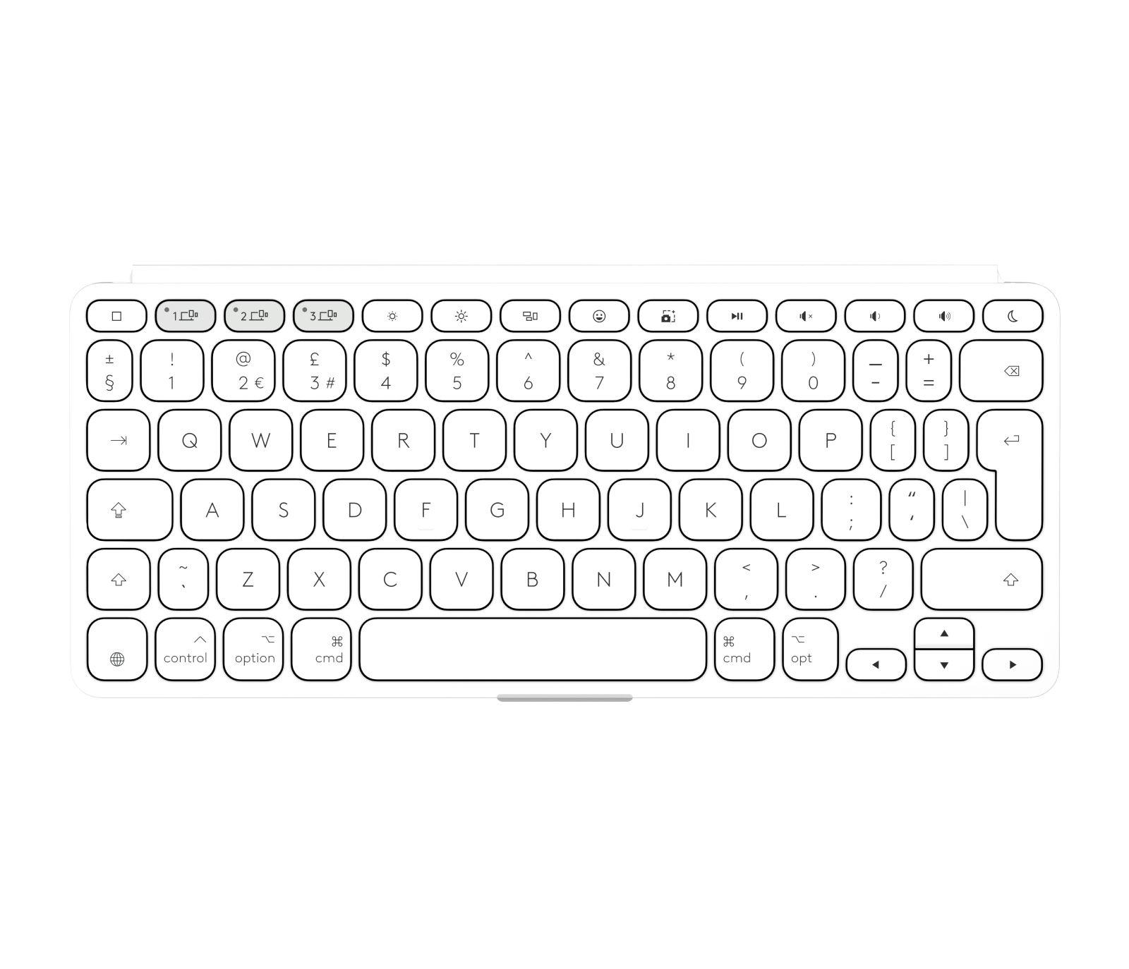 Teclado LOGITECH Keys-To-Go 2 (Estados Unidos - Teclas tesoura - Mini - Branco) — miniatura 5