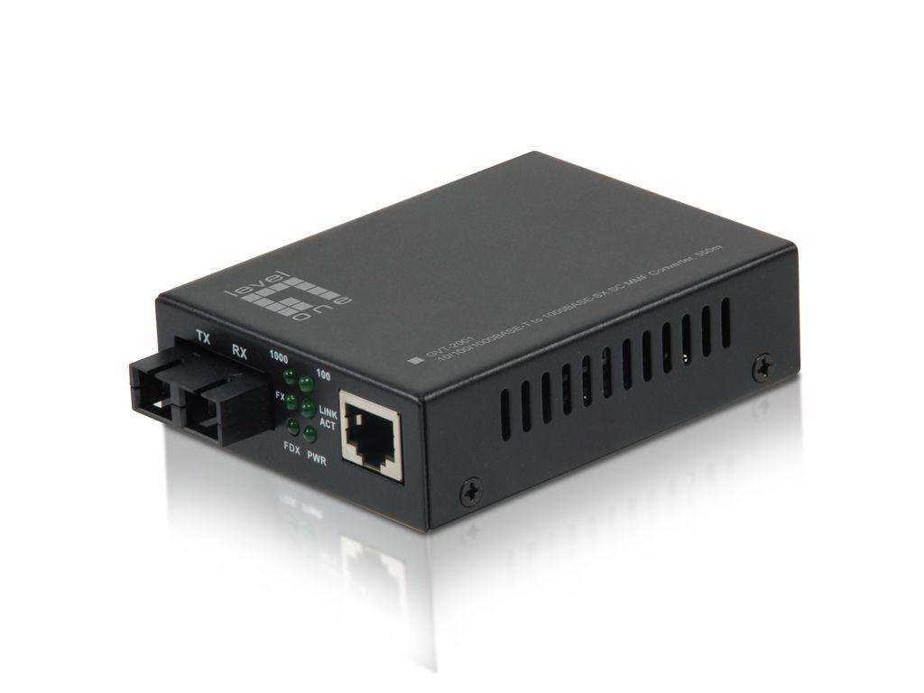 Conversor de Rede LEVELONE GVT-2001 (Gigabit Ethernet - 1000 Mbit/s - Preto)