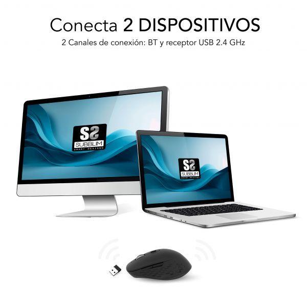 Rato SUBBLIM Curve Ergo Dual (Mão direita - 1600 DPI - Ótico - Preto), miniatura 4