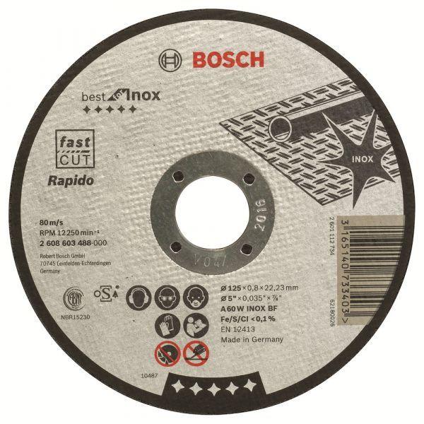 Disco de Corte BOSCH 2608603488 Best para Inox (125 mm - Furo 22,23 mm)