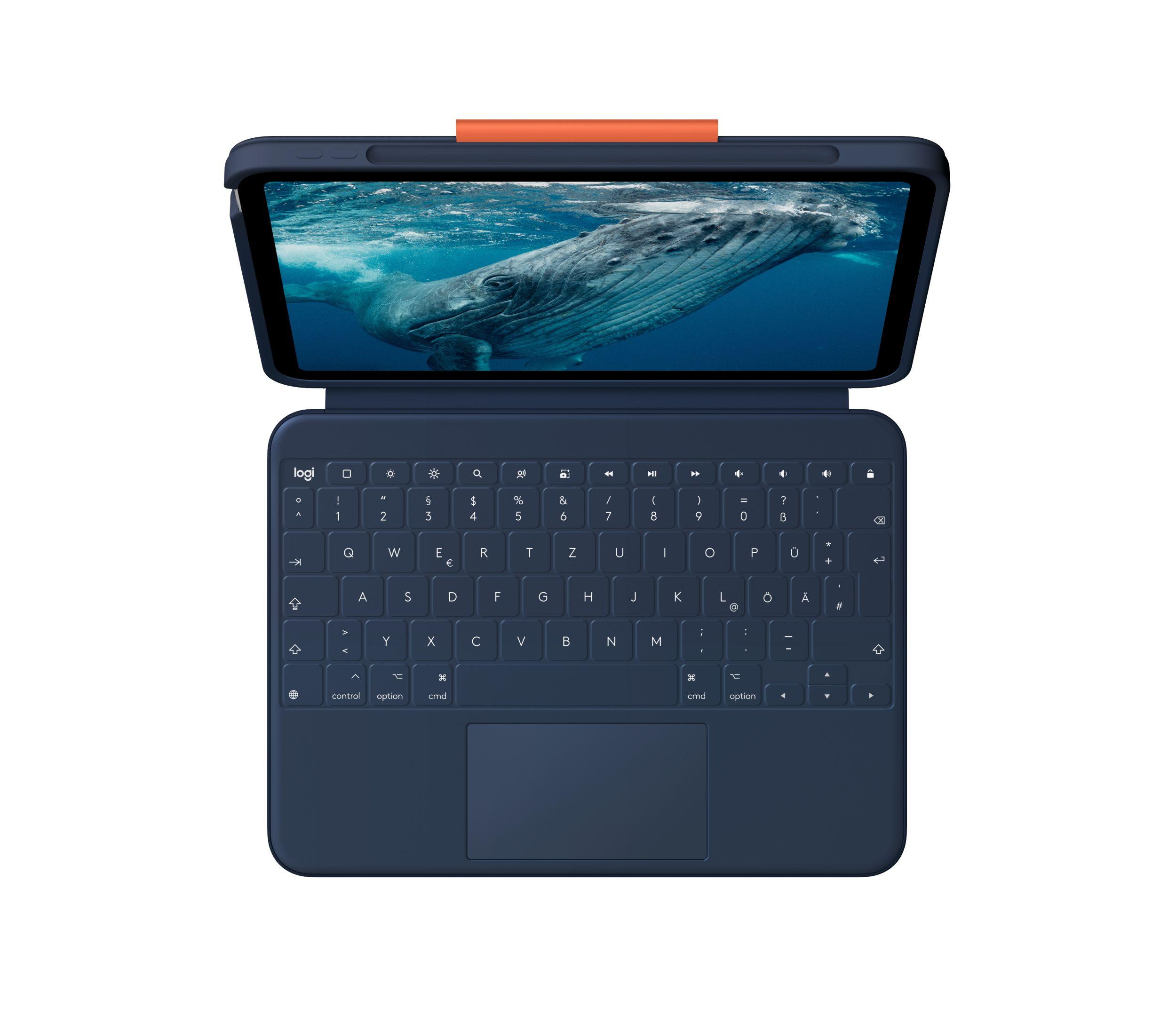 Teclado LOGITECH Rugged Combo 4 Touch (Alemão - Interruptor de membrana - Smart Connector - Azul) — miniatura 3