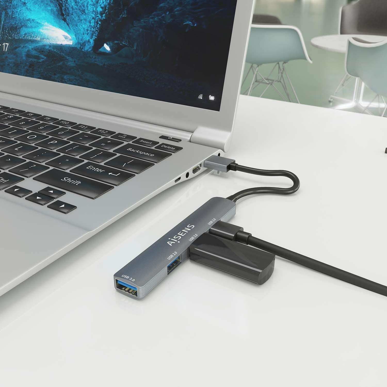 Hub USB AISENS A106-0859 (0,1 m - Portáteis com USB - Cinzento) — miniatura 5