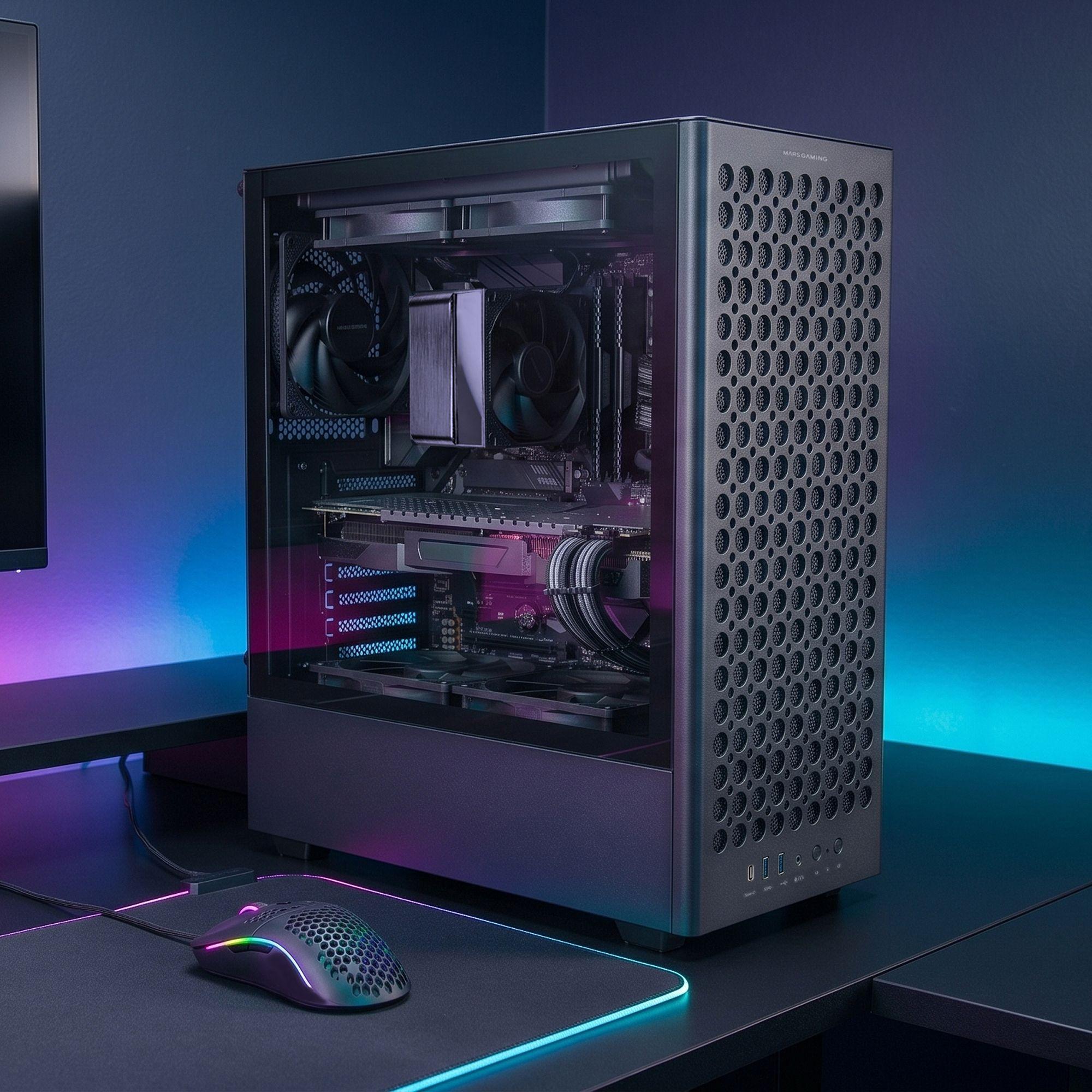 Caixa para PC MARS GAMING MC-T800 (ATX, Micro ATX, Mini-ITX - Midi Tower - Preto), miniatura 2