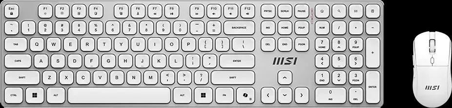 Conjunto de Teclado e Rato MSI FORGE K210 (DE - Recetor USB - Sem fios - Branco)