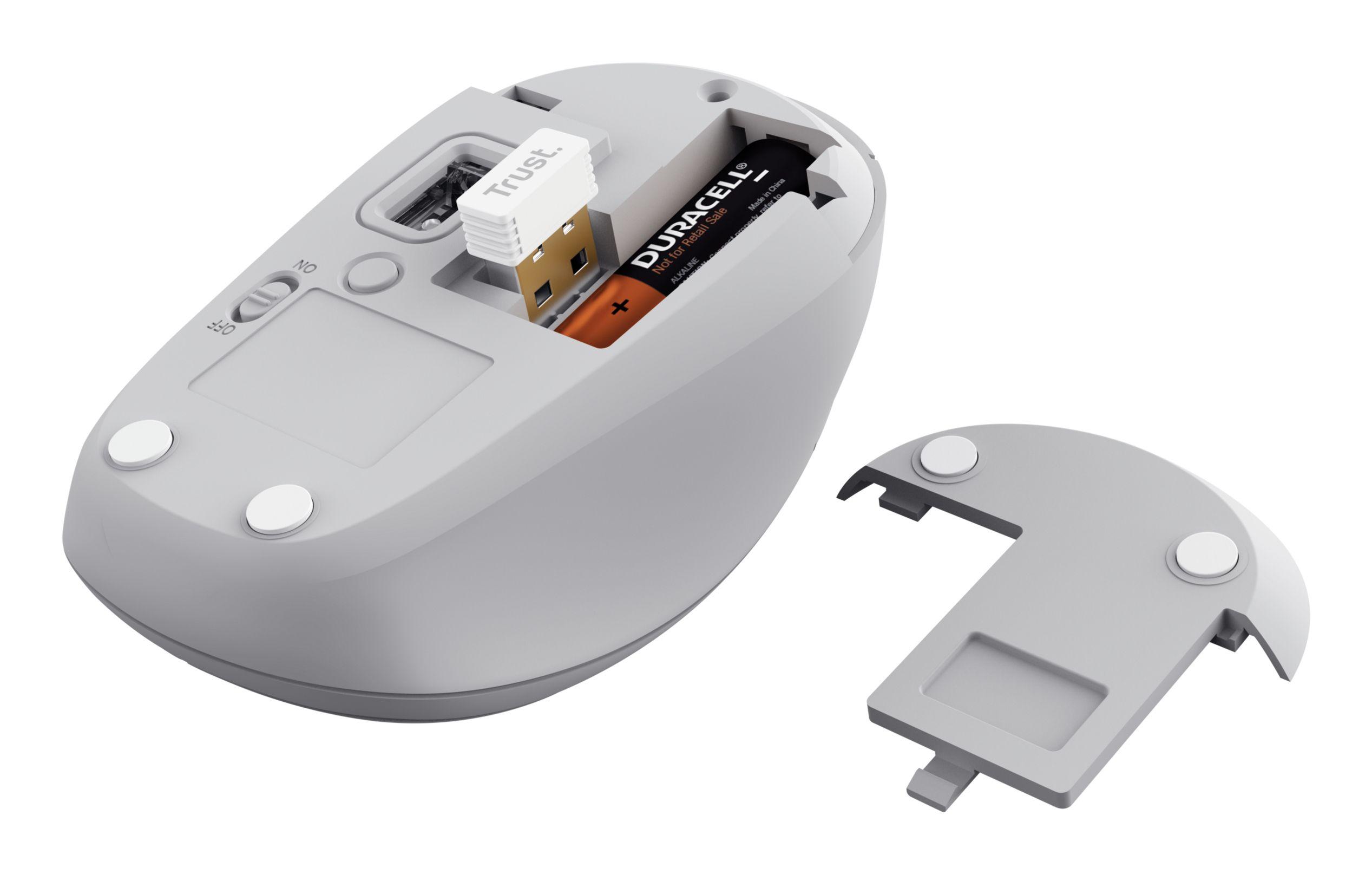 Rato TRUST Yvi+ (Ambidestro - 1600 DPI - Ótico - Branco) — miniatura 4