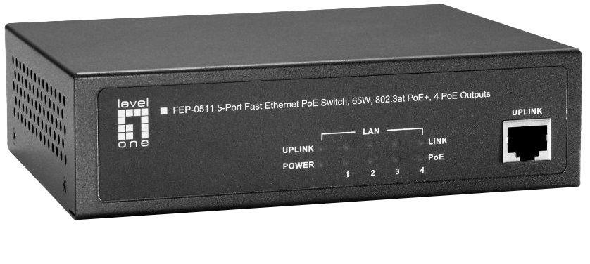 Switch de Rede LEVELONE FEP-0511 (Fast Ethernet - 48 KB - Cinzento), miniatura 3