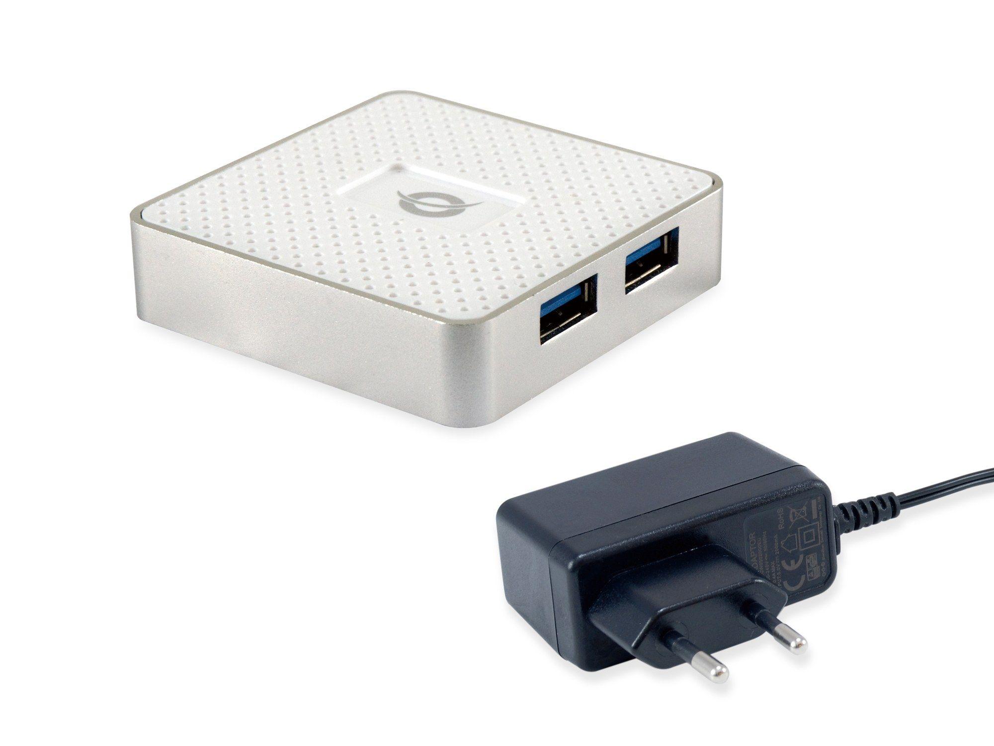 Hub USB 3.0 CONCEPTRONIC HUBBIES03W (0,55 m - USB 3.2 Gen 1 Tipo A - USB 3.2 Gen 1 Micro-B - Branco)