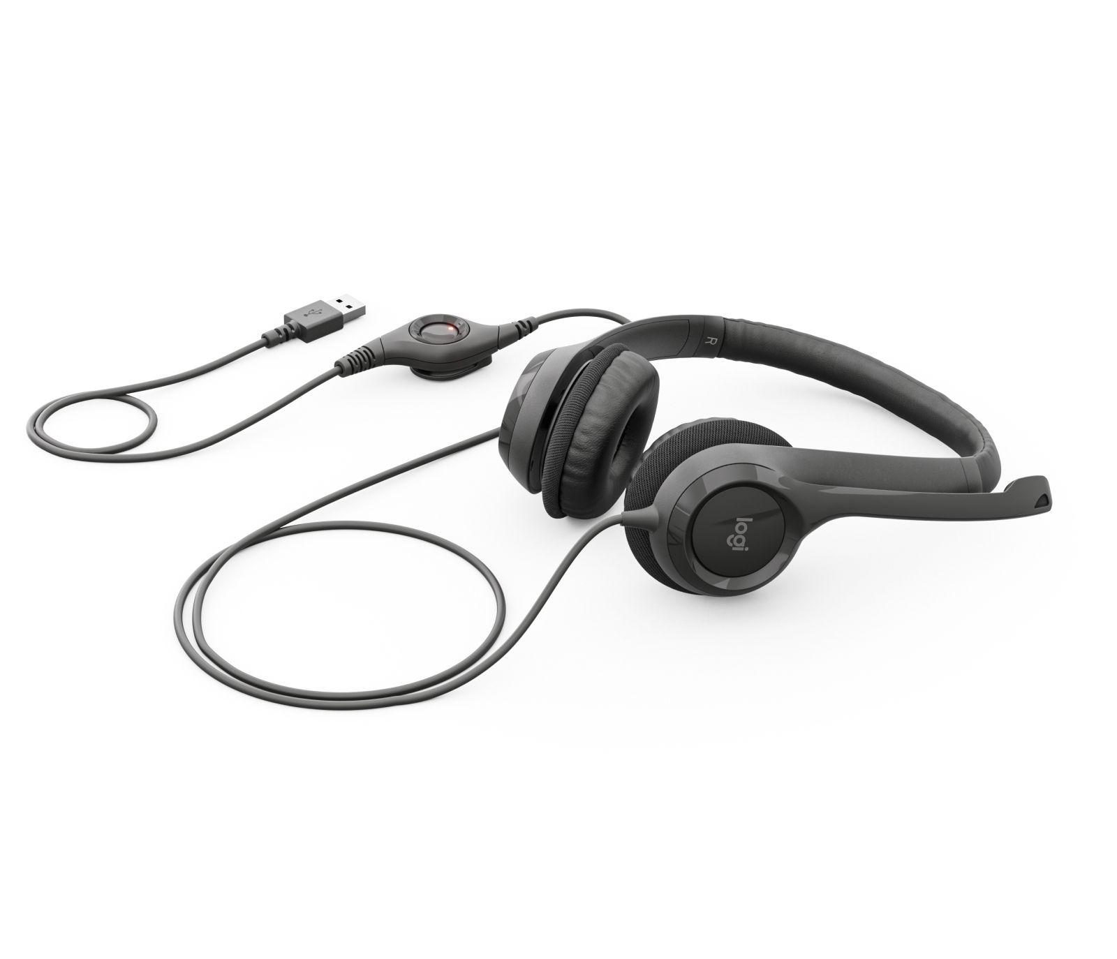 Headset LOGITECH H390 (Binaural - Com fios - Supra-aural - Preto)