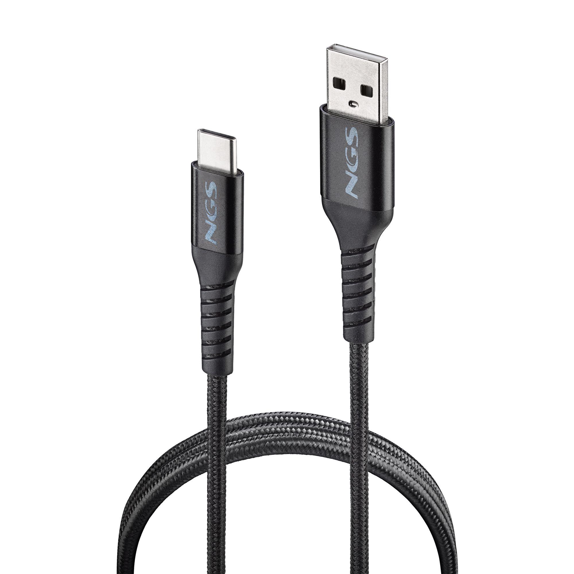 Cabo USB NGS KNOT-AC (1 m - USB C - USB A - Preto)