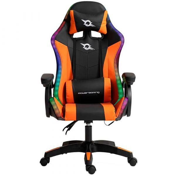 Cadeira Gaming POWERGAMING 813 RGB (Polipele - Preto e Laranja), miniatura 2