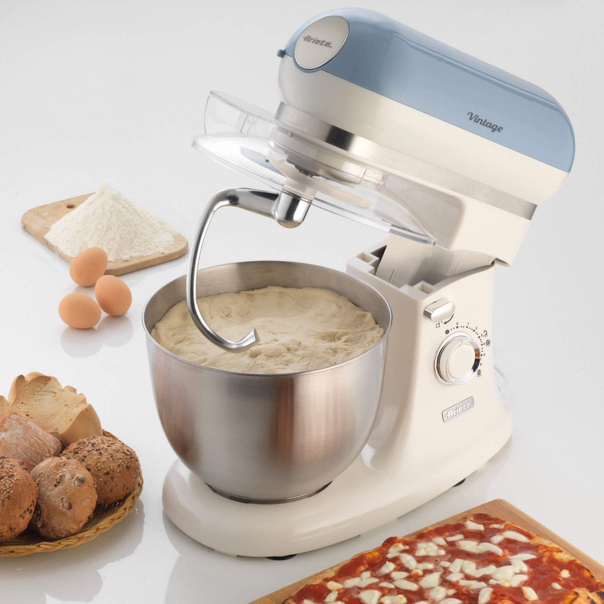 Batedeira Planetária ARIETE Vintage 1588/05 (1200 W - 5,5 l - Altura 38,5 cm - Azul Claro/Branco), miniatura 6
