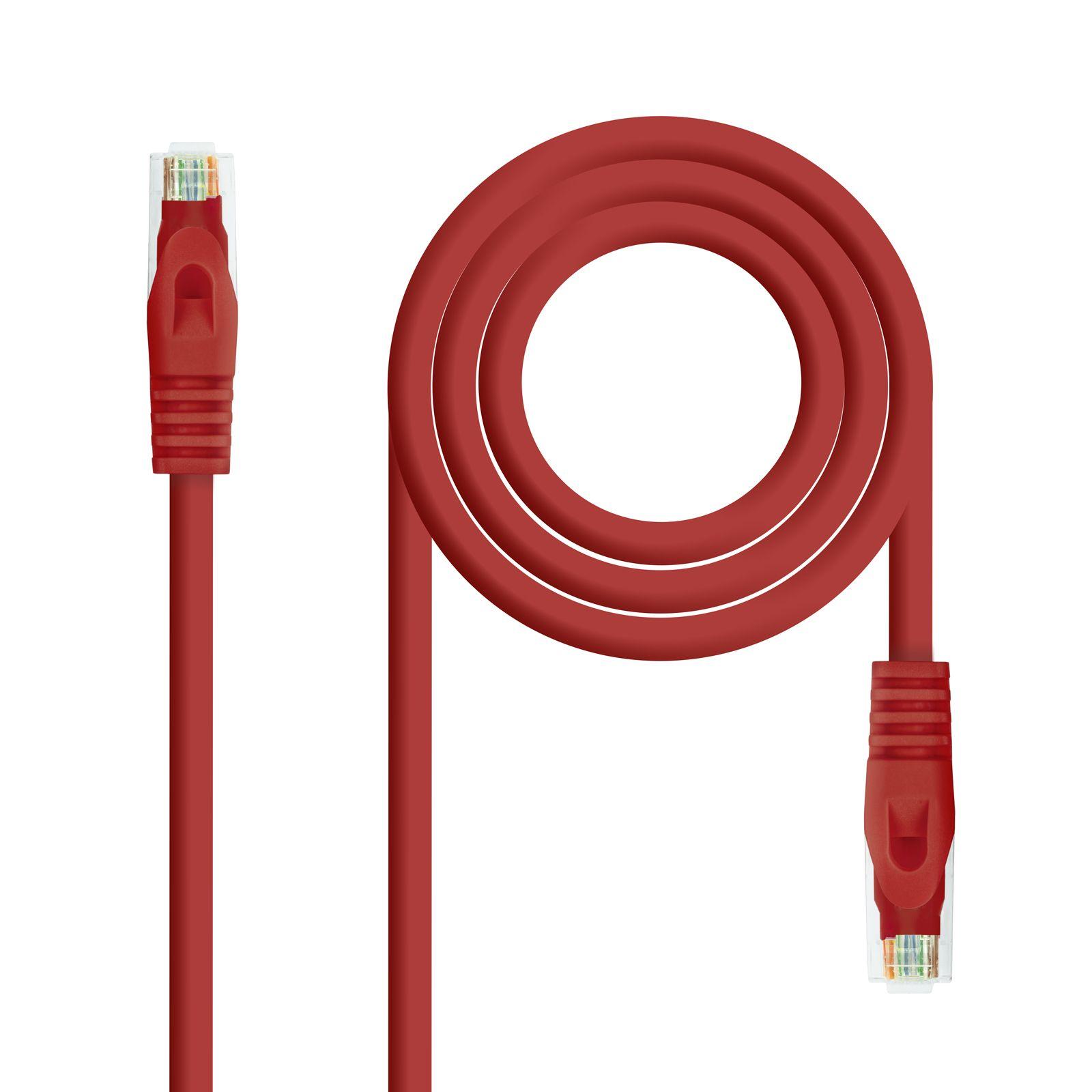 Cabo de Rede RJ45 NANOCABLE 10.20.1800-L30-R (0,3 m - Cat6A - RJ-45, macho - Vermelho)