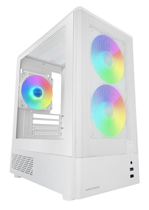 Caixa PC Micro-ATX MARS GAMING MC-ONYX (micro ATX, Mini-ITX - Mini Tower - Micro-ATX, Mini-ITX - Branco)