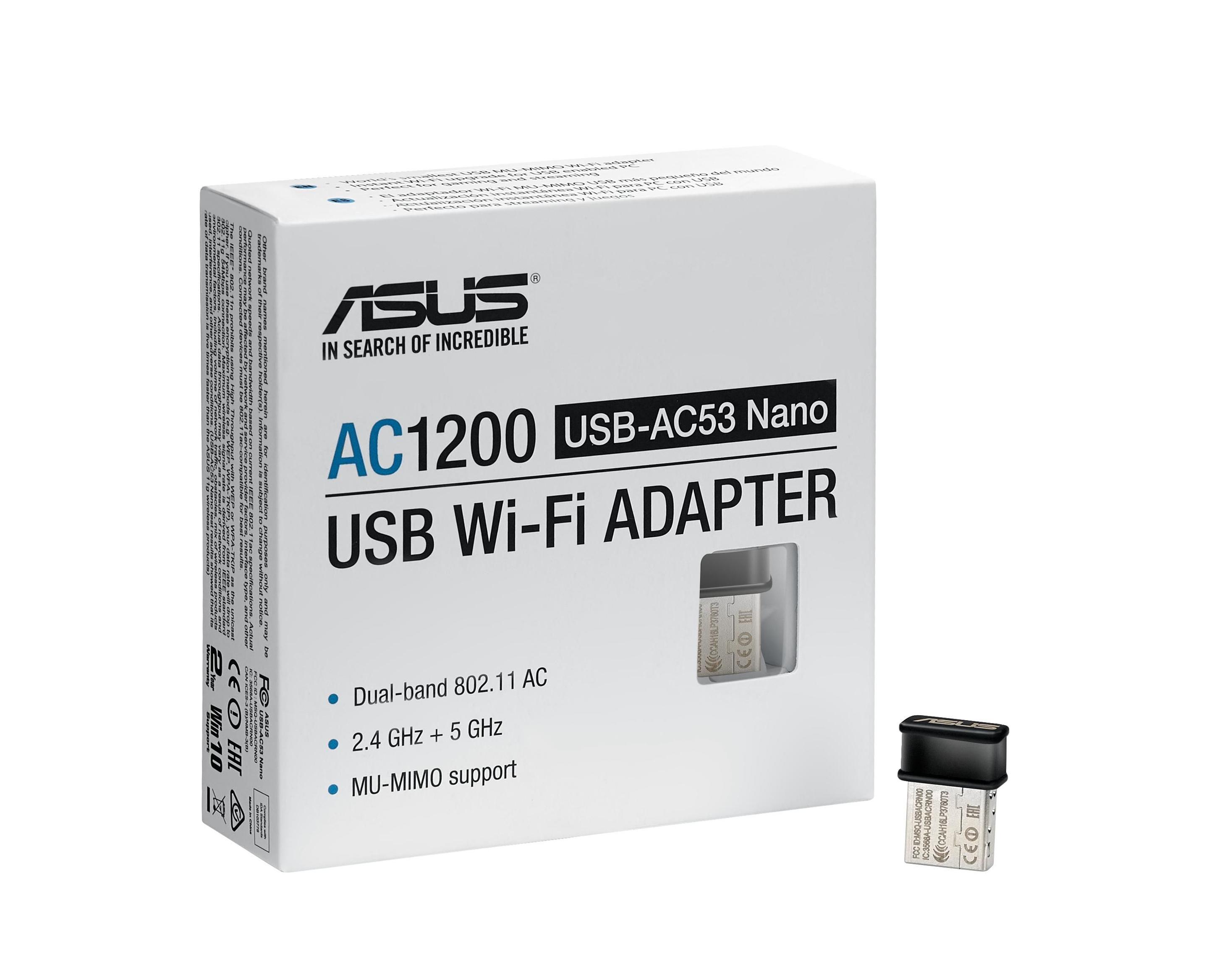 Adaptador USB Wi-Fi ASUS USB-AC53 Nano (Wi-Fi 5 - 867 Mbit/s - Banda dupla - Preto), miniatura 2