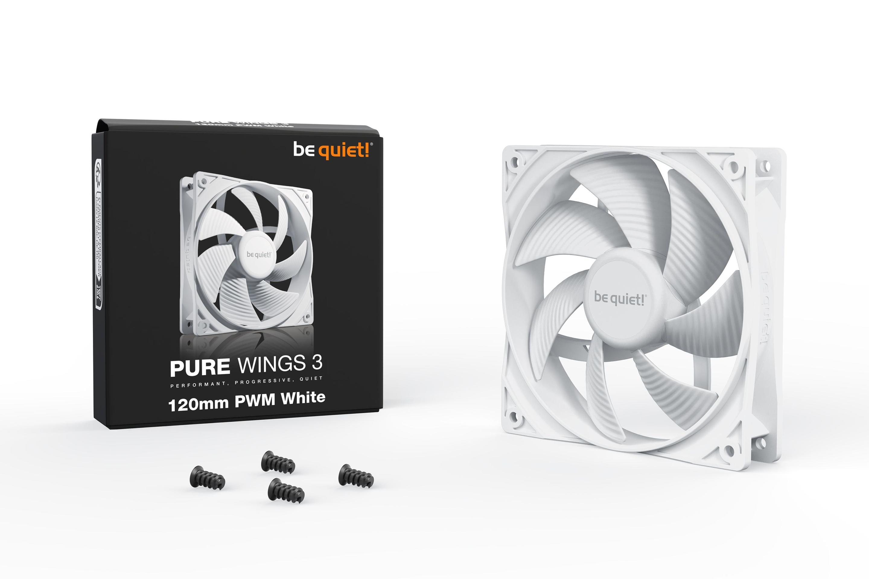 Ventoinha para Caixa PC BE QUIET! Pure Wings 3 120mm PWM (12 cm - 2,4 W - Branco), miniatura 3