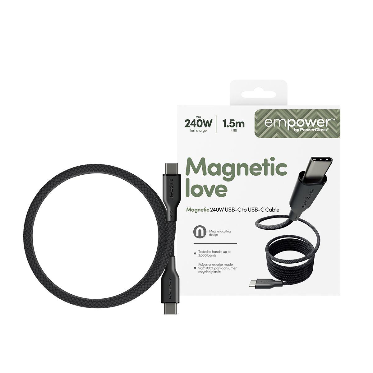 Cabo USB-C para USB-C PANZERGLASS EM68208 (1,5 m - Universal - Preto) — miniatura 2