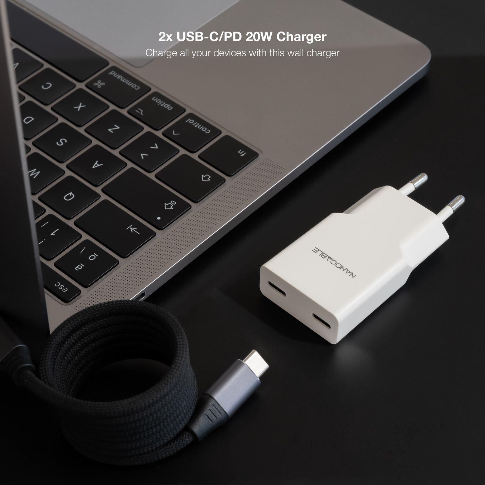 Carregador de Parede NANOCABLE 10.10.2023 (20 W - Até 20 W - Branco) — miniatura 3