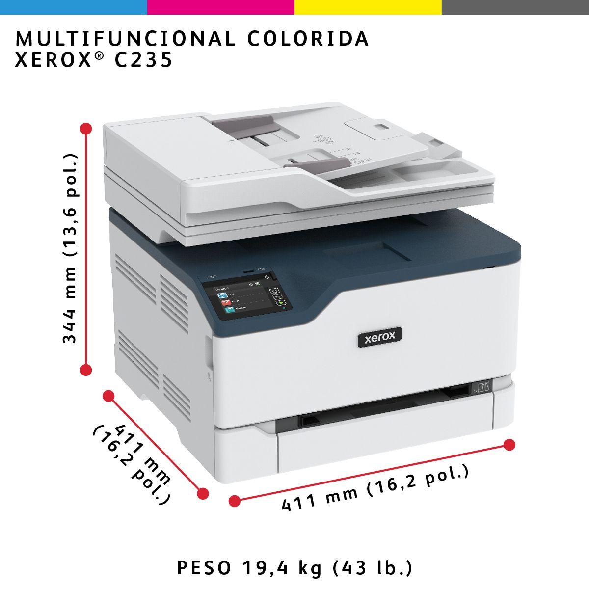 Impressora Multifunções Laser a Cores XEROX C235V_DNI (A4 - Impressão a cores - 251 folhas - Branco e Azul) — miniatura 8