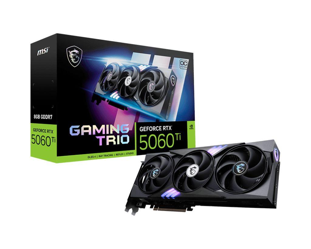 Placa Gráfica MSI GeForce RTX 5060 Ti 8G GAMING TRIO OC (GeForce RTX 5060 Ti - 28 Gbit/s - 8 GB - Preto)