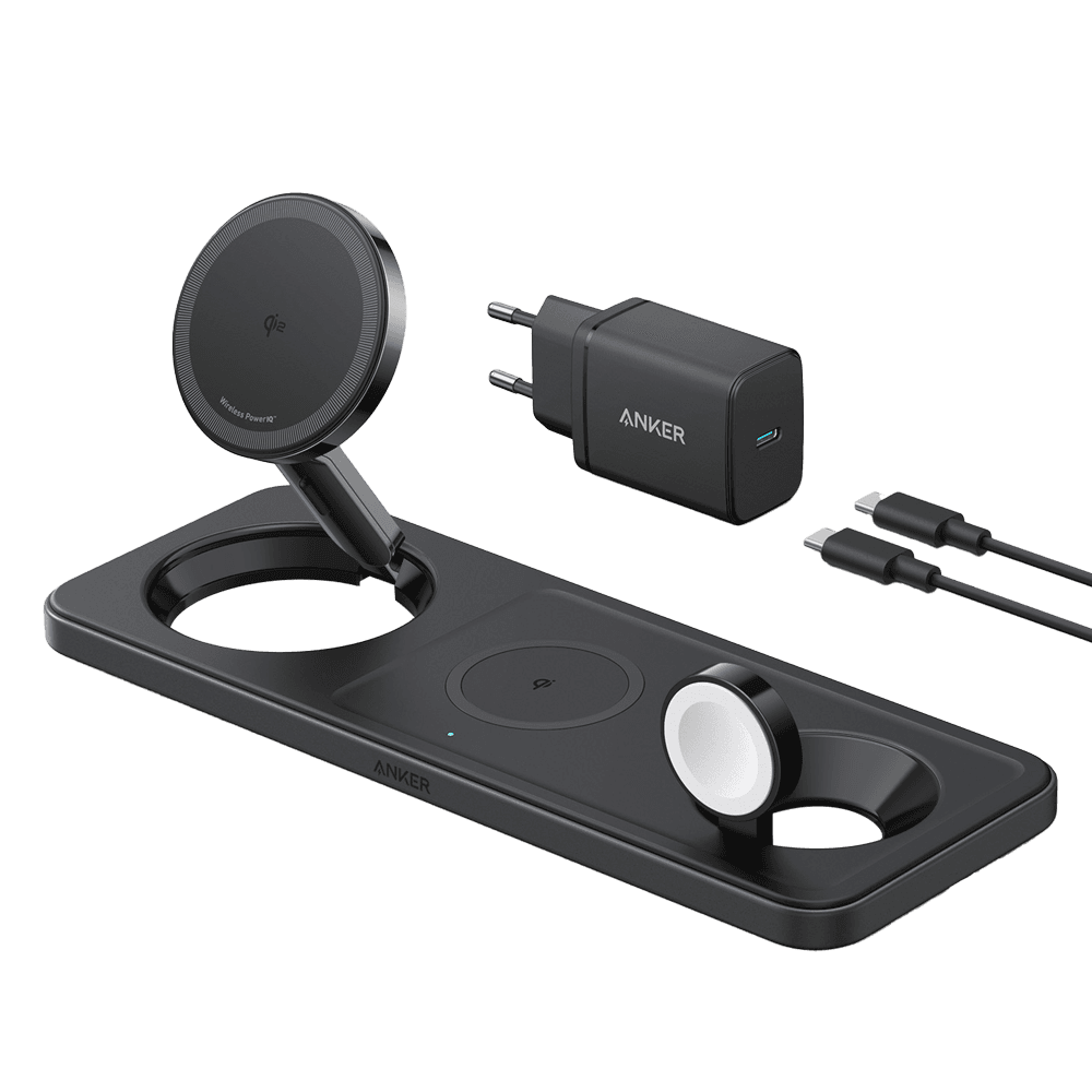 Carregador Sem Fios 3 em 1 ANKER MagGo B25M1311 (Apple - USB - Preto)