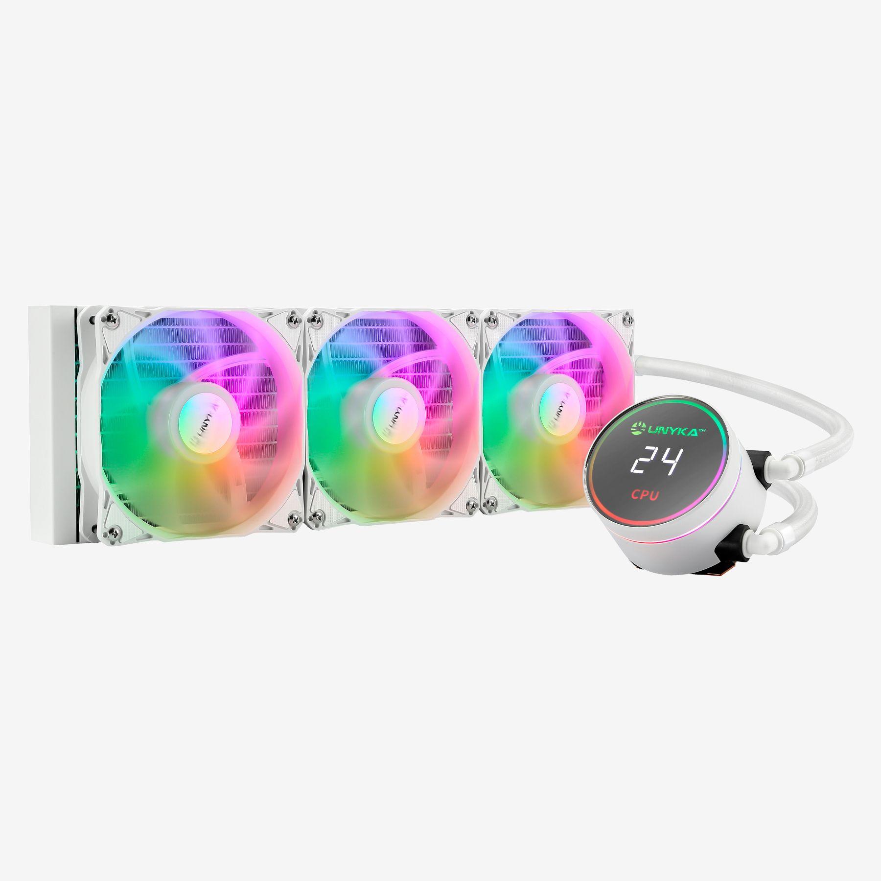 Kit de Arrefecimento Líquido UNYKACH AquaStorm White 360 (12 cm - 1800 RPM - Multi - Branco)