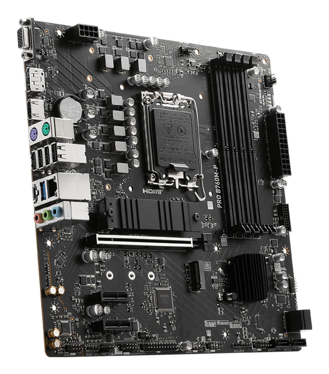 Motherboard MSI PRO B760M-P (LGA 1700 - micro ATX - Duplo canal - Transparente), miniatura 4