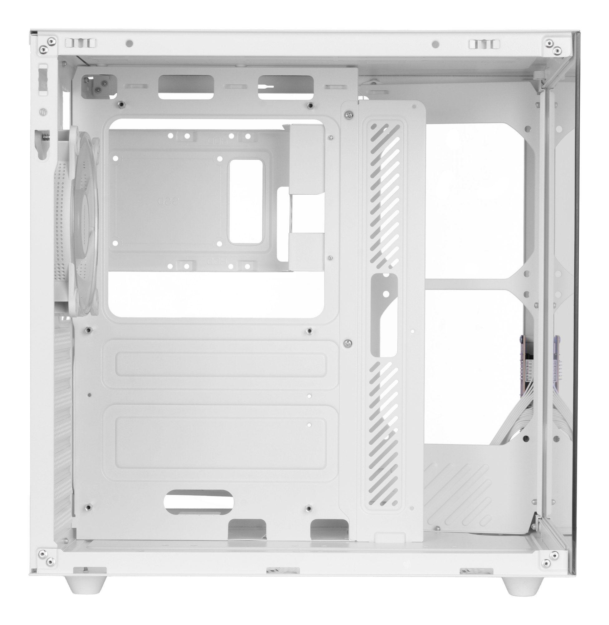 Caixa de Computador MARS GAMING MCV-ONEW (ATX, Micro ATX, Mini-ITX - ATX Cube, Midi Tower - Aço, vidro temperado - Branco) — miniatura 4
