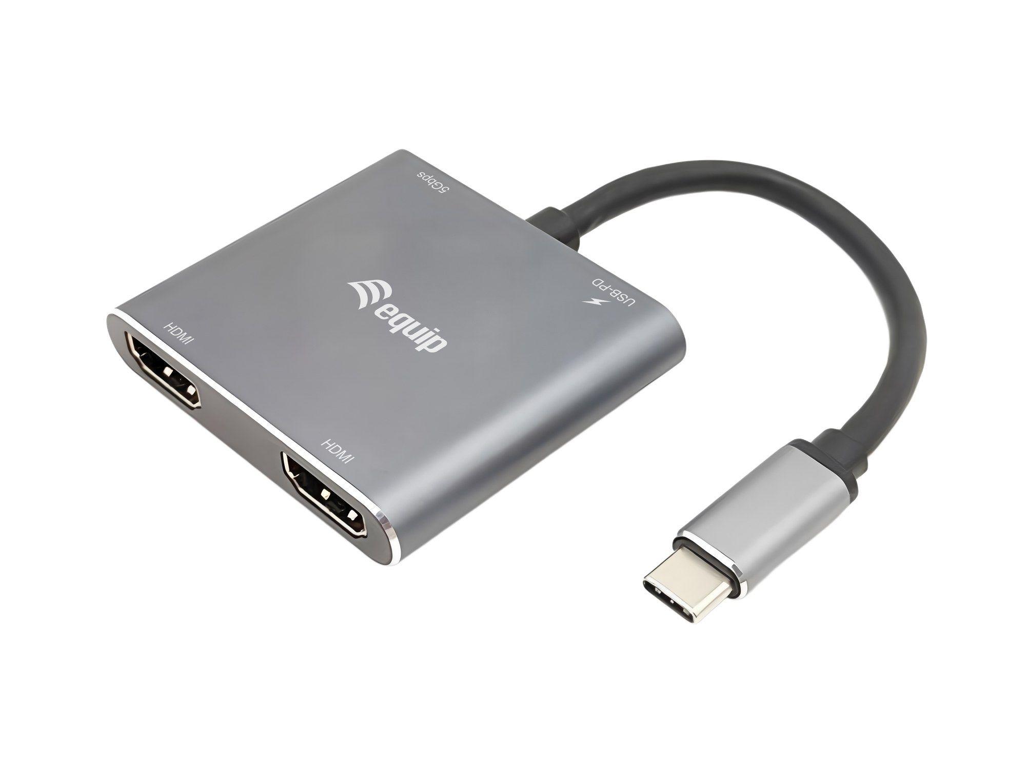 Adaptador USB-C Multiporta EQUIP 133484 (0,15 m - Prateado)