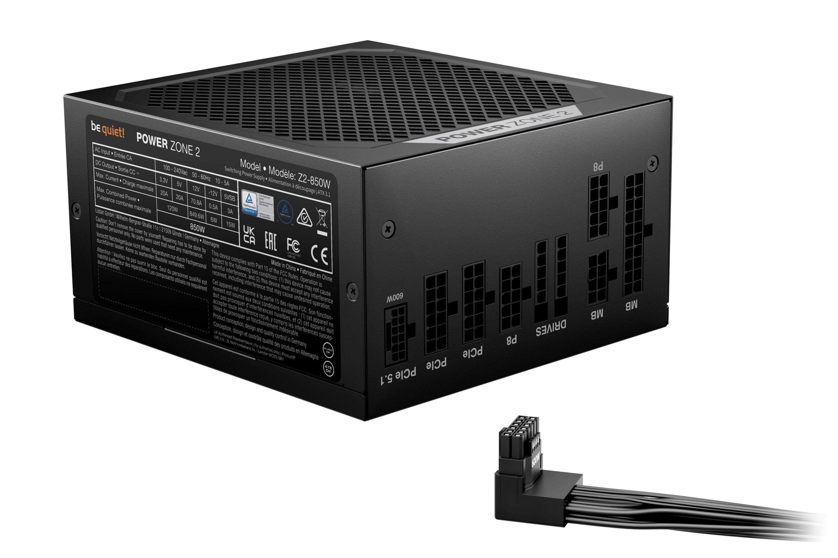 Fonte de Alimentação BE QUIET! POWER ZONE 2 850W (ATX - 850 W - 80 Plus Platinum - Preto) — miniatura 2