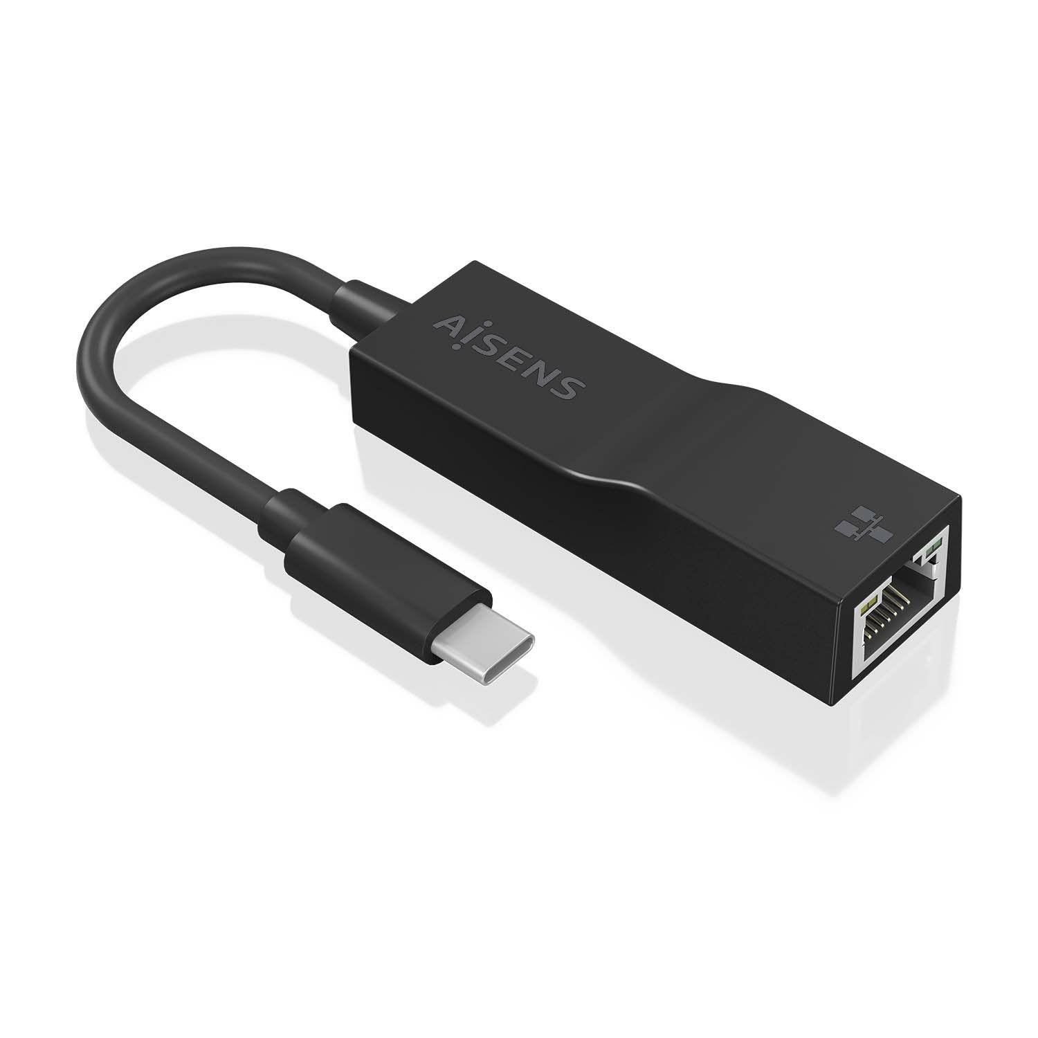 Adaptador USB-C AISENS A109-0765 (USB Type-C - 1000 Mbit/s - Preto)