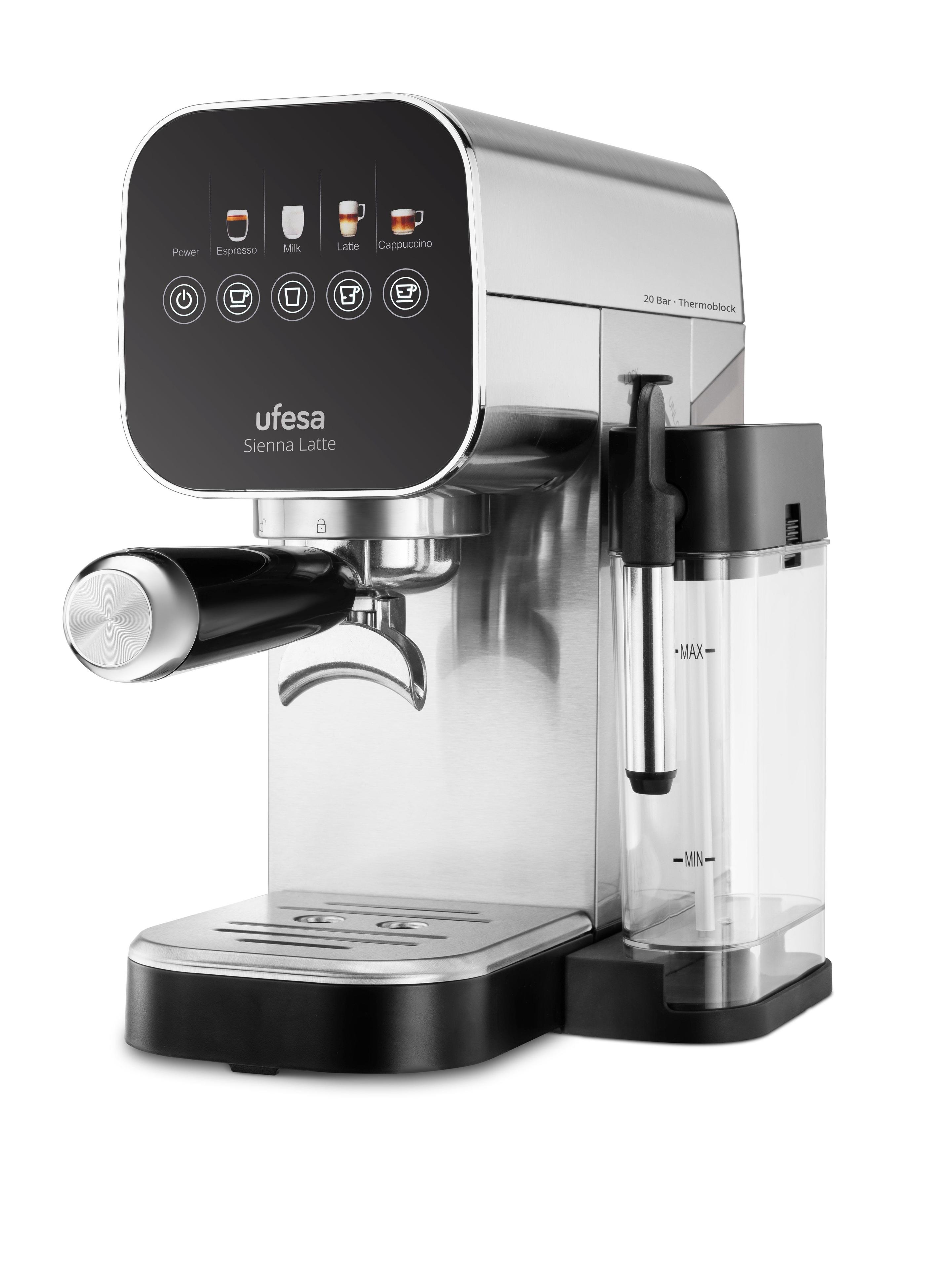 Máquina de Café Expresso UFESA Sienna Latte (1360 W - 20 bar - 0,9 L - Prateado)