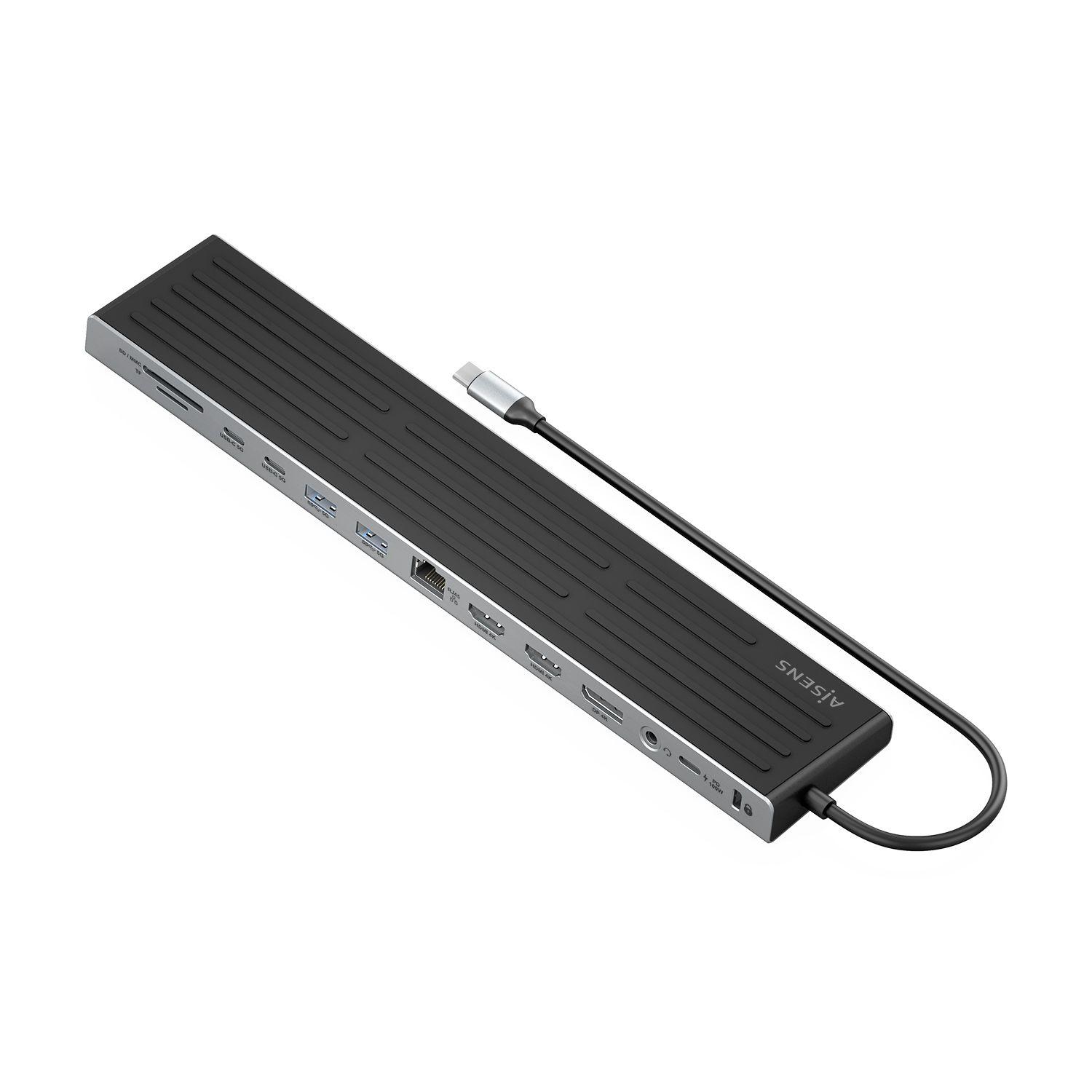 Dock USB-C AISENS ASUC-13P042-GR (0,3 m - Cinzento)