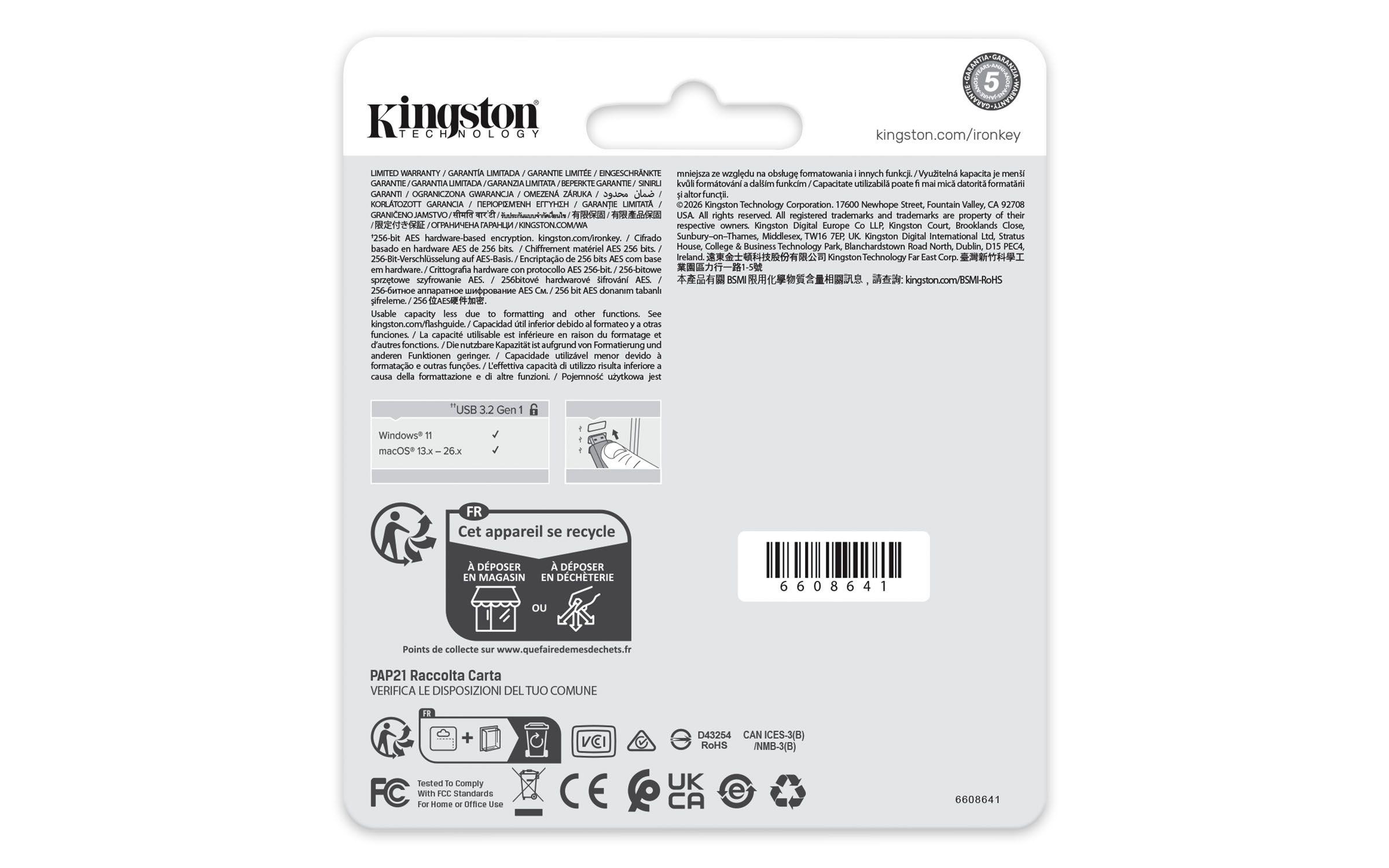 Pen USB KINGSTON IronKey Locker Plus 50 G2 (Tampa - USB Type-A - 3.2 Gen 1 - Preto) — miniatura 5