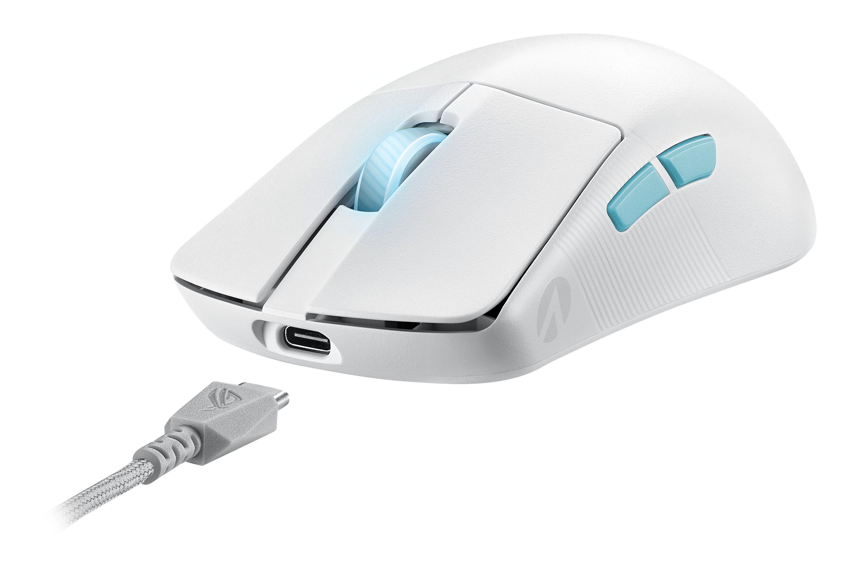 Rato ASUS ROG Harpe Ace Aim Lab Edition (Ambidestro - 36000 DPI - Opto-mecânico - Branco) — miniatura 6