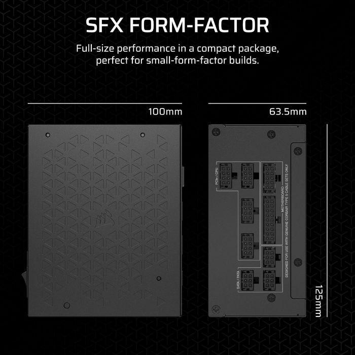 Fonte de Alimentação CORSAIR SF750 (SFX - 750 W - 80 PLUS Platinum - Preto), miniatura 4