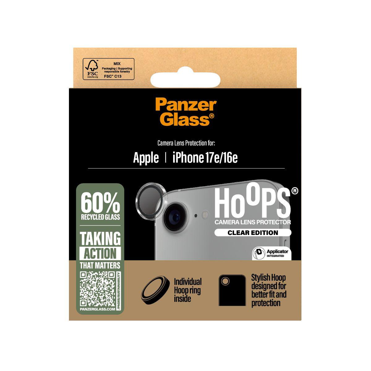 Protetor de Câmara PANZERGLASS Hoops (Apple - Vidro temperado, Silicone - Transparente), miniatura 3