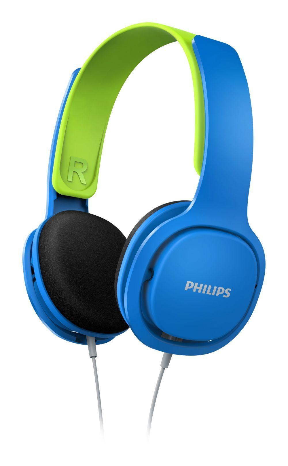 Auscultadores PHILIPS SHK2000BL/00 (Com fios - Supra-aural - 3,2 cm - Azul/Verde)