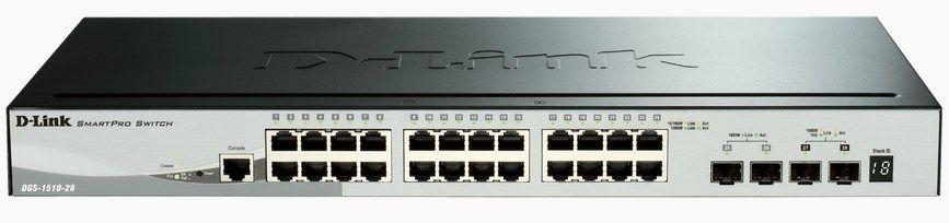 Switch Gerido D-LINK DGS-1510-28X/E (Gigabit Ethernet - 1,5 MB - 92 Gbit/s - Preto)