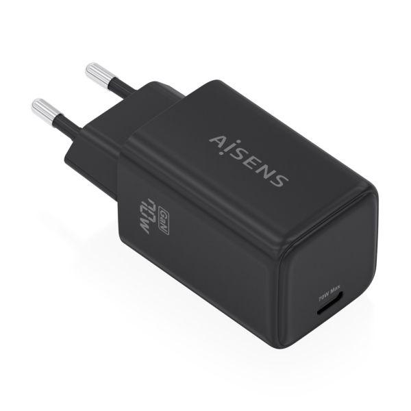 Carregador USB-C AISENS ASCH-70W1P089-BK (70 W - GaN - 1 x USB-C - Preto)