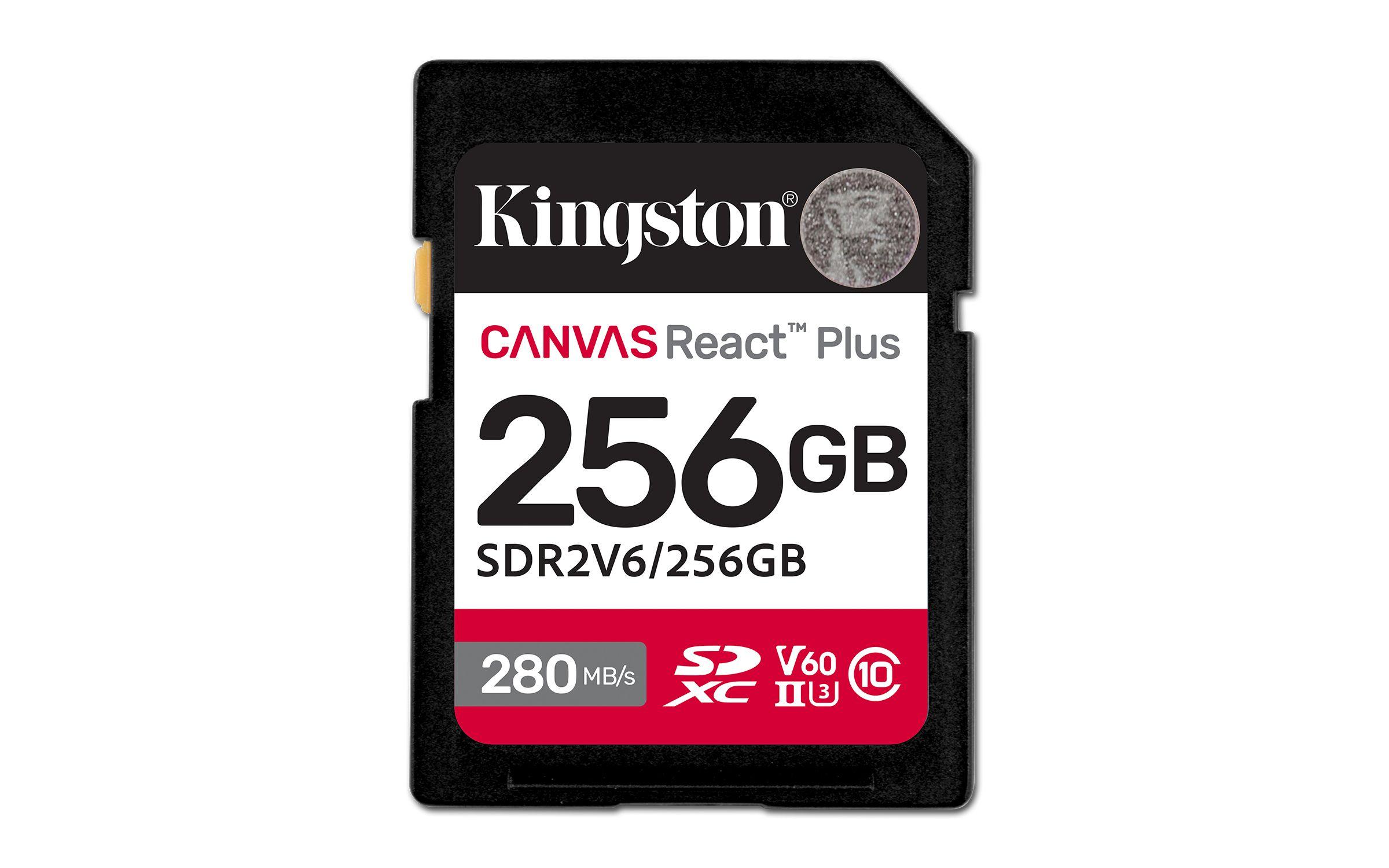 Cartão de Memória KINGSTON Canvas React Plus SDR2V6/256GB (256GB - Classe 10 - 280 MB/s - Preto)