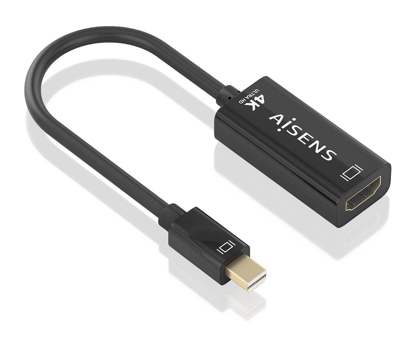Conversor AISENS A125-0904 (0,15 m - HDMI Type A - Mini DisplayPort - Preto)