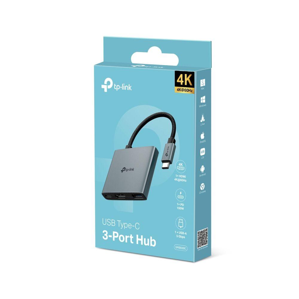 Hub USB-C TP-LINK UH3020C (0,18 m - USB Type-C - Cinzento) — miniatura 2