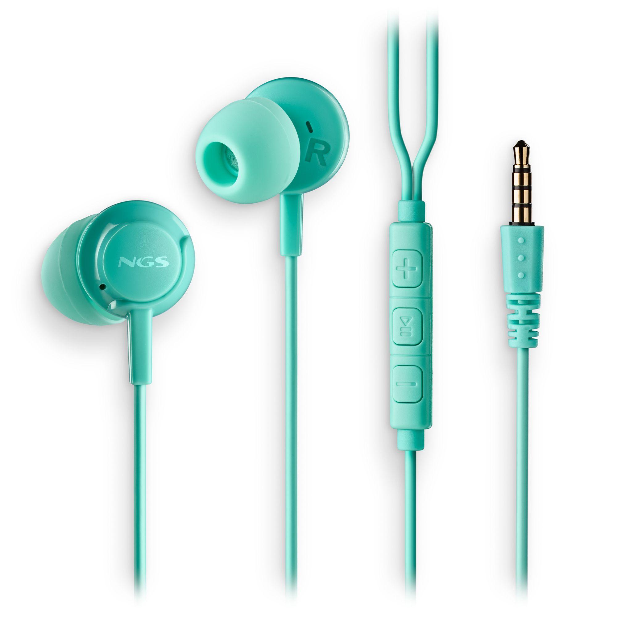 Auscultadores Intra-auriculares NGS Cross Drift Mint (Com fios - Azul menta), miniatura 3