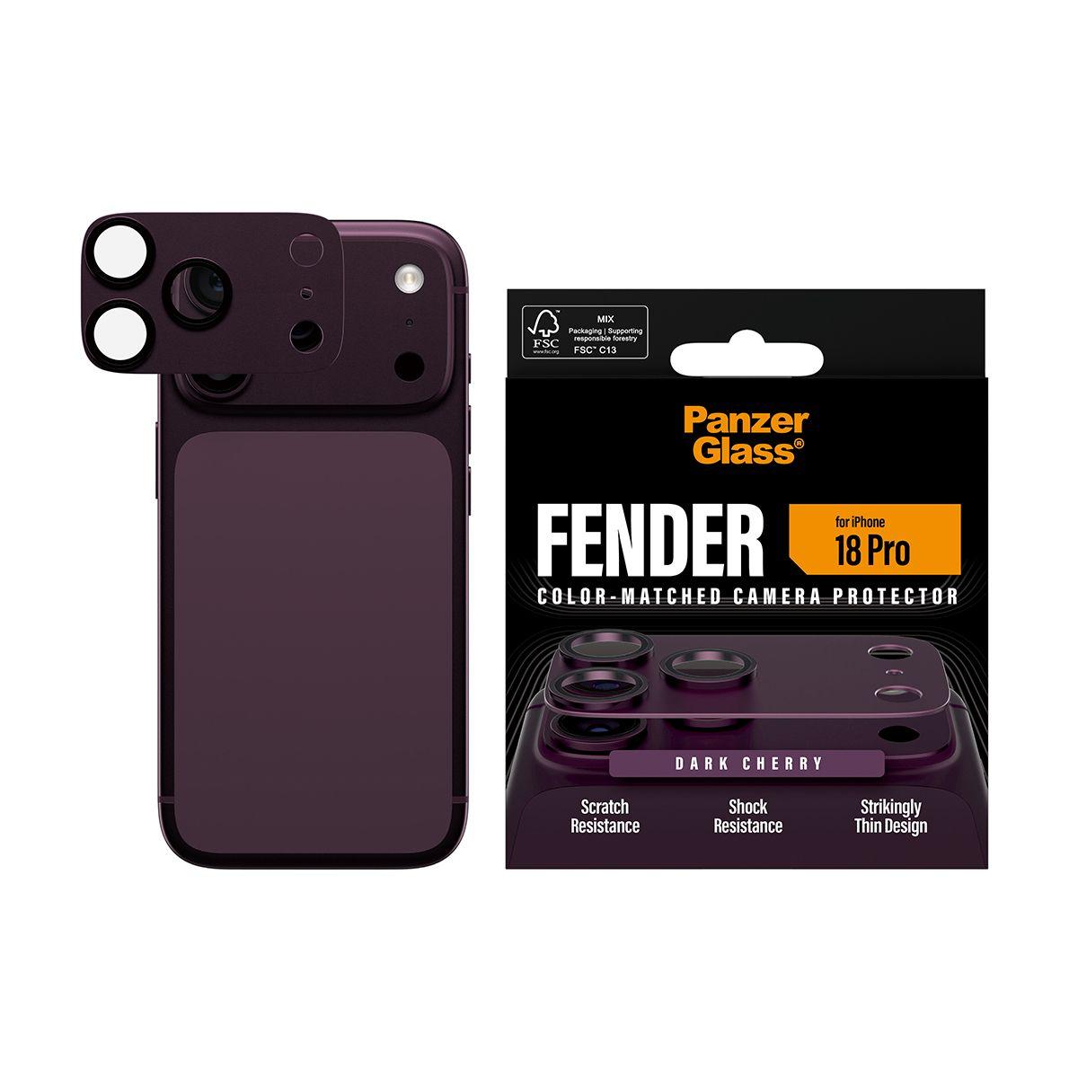 Protetor de Lentes de Câmara PANZERGLASS Fender (Apple iPhone 18 Pro - Silicone - Cereja Escuro), miniatura 2