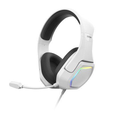 Headset Gaming KROM Kopa 7.1 (Binaural - Com fios - Circum-aural - Branco)