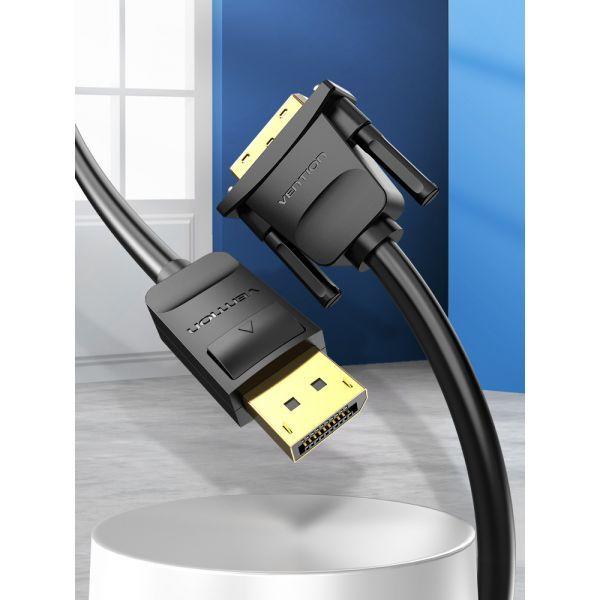 Cabo Conversor VENTION HAFBF DisplayPort para DVI (1 m - DVI-D - DisplayPort macho - Preto) — miniatura 2