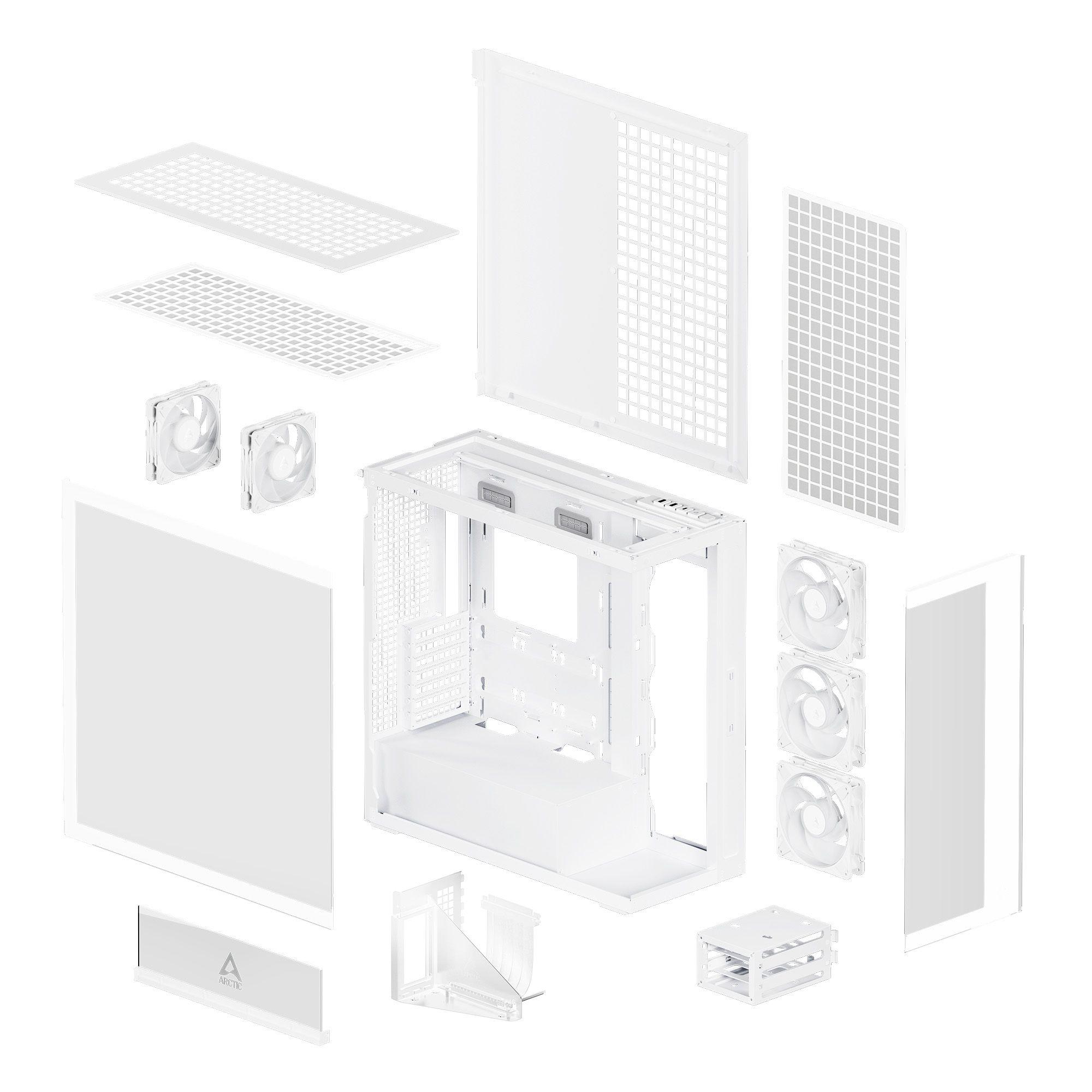 Caixa PC ARCTIC Xtender VG Premium (EATX - Midi Tower - EATX, Mini-ITX, ATX, micro-ATX - Branco) — miniatura 8