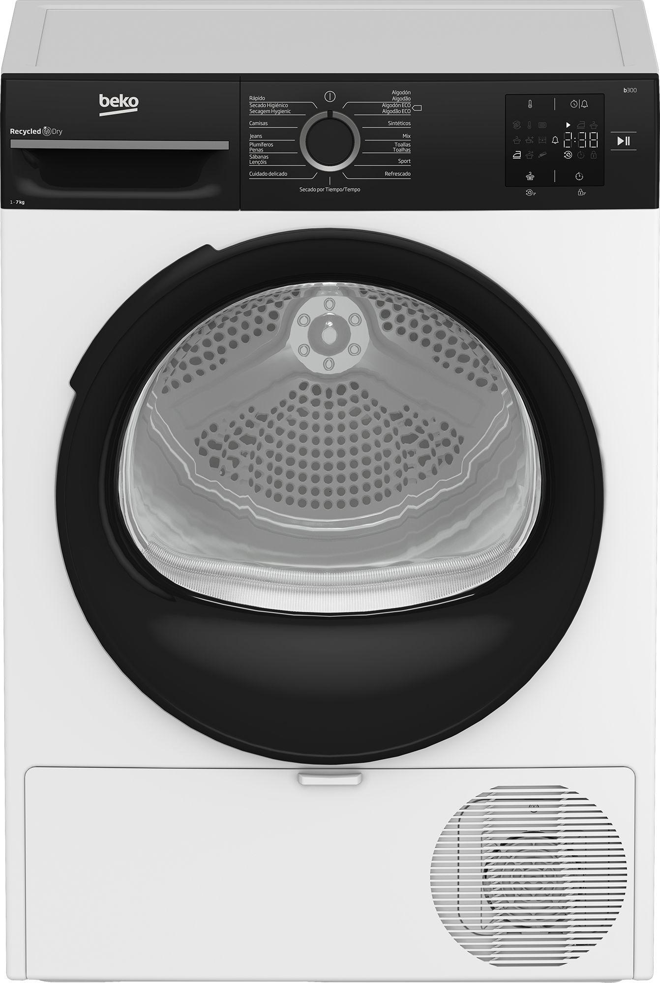 Máquina de Secar Roupa Independente BEKO BM3T37230W (7 kg - Bomba de calor - Direita - Branco)